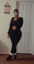 Load image into Gallery viewer, FLEECE 3 PC ZIP UP SWEATSUIT : Black - Real Black N Beyond
