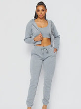 Load image into Gallery viewer, FLEECE 3 PC ZIP UP SWEATSUIT Gray - Real Black N Beyond
